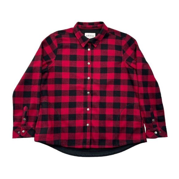 Orvis Women's Fleeced Lined Flannel Pinnacle Shacket Shirt Jacket - Picture 1 of 11